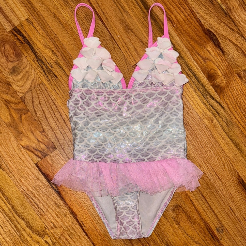 Pink and Silver Mermaid Swimsuit